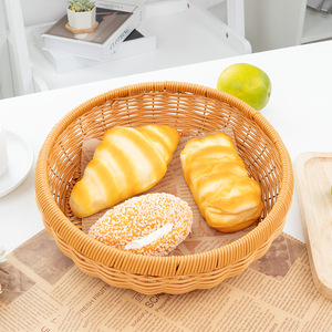 Juego de cestas de ratán, 3 piezas, cesta circular marrón ecológica para almacenamiento de frutas, pan, verduras, uso en la cocina - Product Image 3