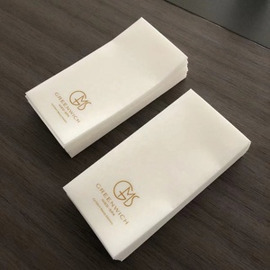Serviettes jetables blanches de haute qualité avec logo, sensation lin, douces, <span class=keywords><strong>en</strong></span> <span class=keywords><strong>papier</strong></span> Airlaid, personnalisation usine - Product Image 3