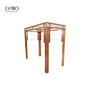 <span class=keywords><strong>Table</strong></span> de bar en acier inoxydable rose gold de luxe avec garniture en cristal, <span class=keywords><strong>table</strong></span> élégante pour la décoration d'événements, mariage, hôtel - Product Image 4