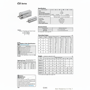 Cilindro de montaje libre SMC Pneumatics, modelo, piezas neumáticas - Product Image 1