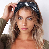 Bandeau personnalisé tie-dye pour femme, imprimé marbré tourbillonnant, bandeau froncé large, turban, accessoires colorés bohèmes rétro pour le quotidien