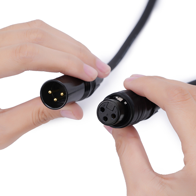 XLR Male to Female Balanced 3-Pin Copper Microphone Cable with PVC Insulation for Power Applications