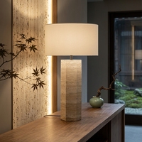 Lampe de table LED avec abat-jour en tissu à base de pierre de soda pour la maison