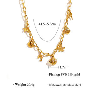 สร้อยคอจี้แฟชั่นสไตล์ฮาวายสำหรับผู้หญิงทำจากสเตนเลส316L เครื่องประดับ14K 18K - Product Image 6