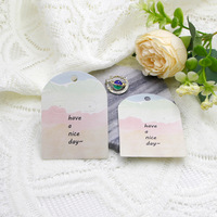 Étiquettes esthétiques en papier pastel avec support, plusieurs tailles, pour présentation de boucles d'oreilles, colliers et bijoux