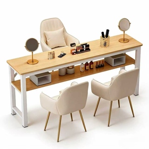 Nail <b>Table</b> Nail Salon Exclusive <b>Table</b> Internet Famous Makeup Stand Light Luxury and Simple Single and Double Person Nail <b>Table</b> - Product Image 2