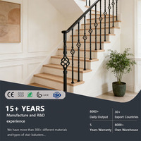 Balustres carrés en fer forgé LD-Metal, simples ou doubles, pour la décoration intérieure des rampes d'escalier