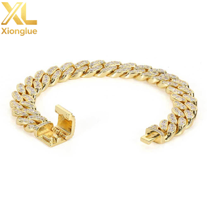 Fashion Trendy Sparkling Women Brass <b>Bracelets</b> Zircon 3 Rows Baguette Stone Cuban Link Chain <b>Bracelet</b> - Product Image 3