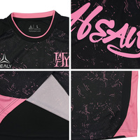 Camiseta de Fútbol HEALY Lively a la Moda con Combinación de Colores, Elegante Camiseta de Fútbol Rosa para Fitness, Uniforme Deportivo Personalizado con Cuello Redondo para Hombre