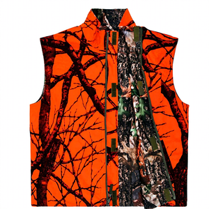Gilet de chasse camouflage orange vif personnalisé, veste de tir sans manches réglable, vêtements de plein air pour la faune pour hommes - Product Image 2