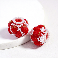 Perles en acrylique fraise et perles blanches très vendues, idéales pour la décoration de stylos et les créations artisanales