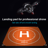 Alas Pendaratan Drone Portabel Lipat Tahan Air Warna Oranye 25-inci (65cm) 1kg untuk Mini Mavic Pro, Bahan Kulit PU, Kompatibilitas Universal