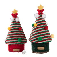 Boîte cadeau de Noël en carton gris pelucheux - Emballage réutilisable et portable DIY rouge/vert pour bonbons, chocolats, collations et cadeaux