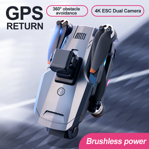 <span class=keywords><strong>K918</strong></span> <span class=keywords><strong>MAX</strong></span> Drone pliable GPS pour débutants avec caméra, système double caméra, photographie aérienne HD, évitement d'obstacles par laser - Product Image 2