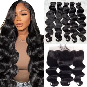 Lot de <span class=keywords><strong>Cheveux</strong></span> Naturels 15A Double Drawn Body Wave pour Femmes, <span class=keywords><strong>Cheveux</strong></span> Humains Bruts Alignés dans le Sens de la Cuticule, Vente en Gros, Fournisseur de <span class=keywords><strong>Cheveux</strong></span> Vierges - Product Image 2
