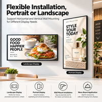 Écran d'affichage numérique 32 pouces sans écran tactile, écran LCD mural Android, moniteur, lecteur publicitaire commercial, affichage CMS 4K