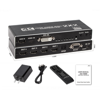 2x2 2x3 4K Contrôleur de mur vidéo HDMI DVI USB C Multi-écran TV Processeur d'épissure murale Support 180 ° 90 ° Rotation de bord Masquage