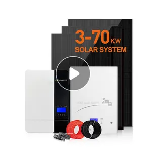 בית 5Kva 10Kva מערכת חשמל סולארית 3-30Kw כוח קיר Lifepo4 סוללה מהפך מערכת פאנל סולארי עבור 5 10 Kva מערכת סולארית