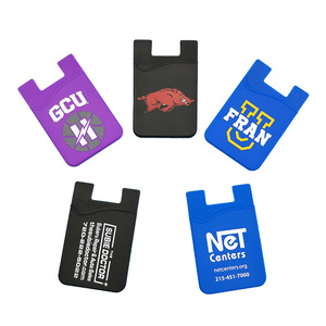 Porte-cartes de téléphone personnalisé avec logo, en silicone avec adhésif, portefeuille pour téléphone portable - Product Image 2