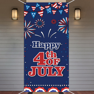Bannière <span class=keywords><strong>de</strong></span> porte Joyeux 4 juillet, motif patriotique feux d'artifice et drapeau, couverture <span class=keywords><strong>de</strong></span> porte, toile <span class=keywords><strong>de</strong></span> fond pour <span class=keywords><strong>la</strong></span> fête <span class=keywords><strong>de</strong></span> l'Indépendance, décoration murale pour fête à domicile - Product Image 3