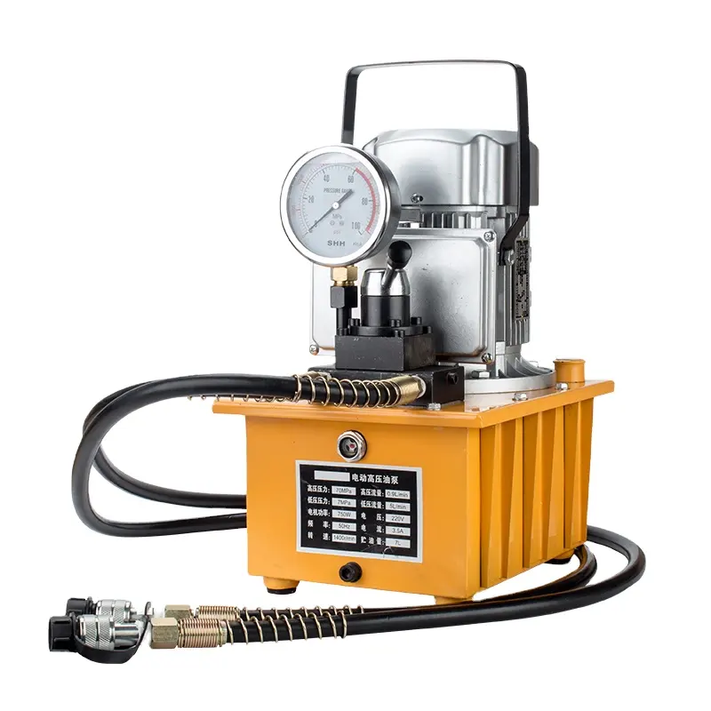 Factory 700 bar High Pressure electric hydraulic pump Oil Station HHB-700AB double acting Manual Valve Electric Driven