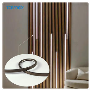 PERFECT DC24V Dimmable Smart Control Dotless Slat <b>Wall</b> Wood Panel <b>Plug</b> and Play Flexible Strip <b>Lighting</b> Kits for Home Decoration - Product Image 1