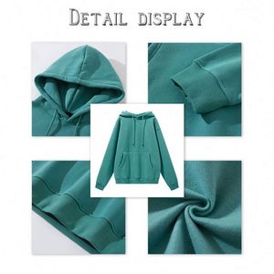 เสื้อฮู้ดดี้ผู้ชาย OEM ODM ผ้าฝ้าย 100% 500gsm ทรงโอเวอร์ไซส์  แบบเรียบ  รับสกรีนโลโก้พิมพ์นูน  ไซส์พลัส  แบบสวมหัว  สำหรับผู้ชาย - Product Image 4