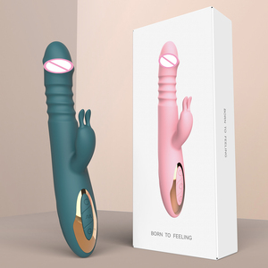Vibromasseur Sex Toys Rechargeable Rétractable Teasing Vibromasseur pour Femmes Masturbation Silicone Lapin Gode Masseur - Product Image 1