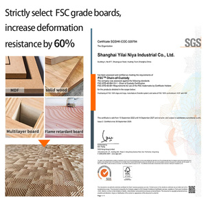แผ่นผนังไม้เนื้อแข็งลายไม้สำหรับสำนักงานโรงแรมเพดาน/ผนังดูดซับเสียงพื้นหลังภายในเน้นเสียงที่หรูหรา - Product Image 4