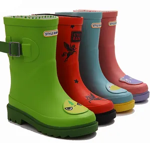 kids animal pattern patch dripdrop beautiful cartoon rubber rain boots for children