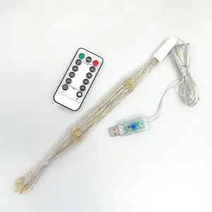 Osiden זיקוקין מחרוזת אורות USB תקע 5V 1A מתאם 180LED 8 מצבי חם לבן חיצוני בחצר האחורית לובי תקרת דקורטיבי אורות
