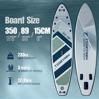 Planche à pagaie gonflable TIDETREK 350*89*15cm en PVC durable de qualité supérieure avec siège, ISUP, planche de surf ultra large