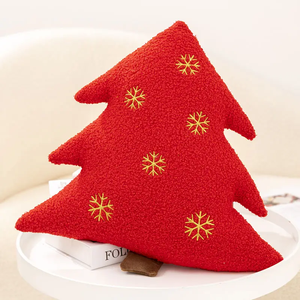 Coussin Arbre de Noël Éducatif en Peluche Douce Non Toxique Vert & Blanc Personnalisable, Jouet Promotionnel pour Fêtes de Fin d'Année avec Logo Personnalisé - Product Image 2