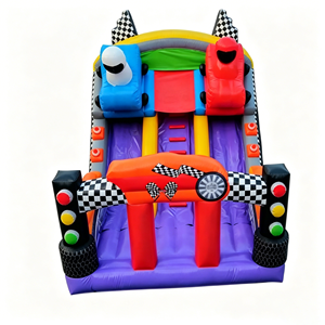 Tobogán Inflable Comercial de PVC con Diseño de Auto de Carreras para Niños, <span class=keywords><strong>Alquiler</strong></span> para Fiestas de Carreras, Juego Interior y Exterior - Product Image 1