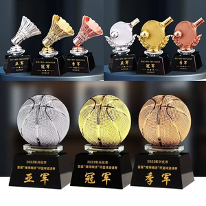 Trofeo de fútbol de fantasía al por mayor Placa de premio grabado personalizado oro plata cobre cristal balón de fútbol trofeo - Product Image 2