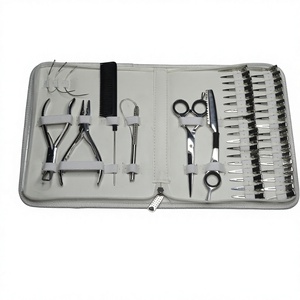 Kit Profesional de Herramientas para Extensiones de Cabello de Acero Inoxidable, Alicates, Tijeras, Peines, Accesorios, Color Personalizado, Uso Comercial - Product Image 1