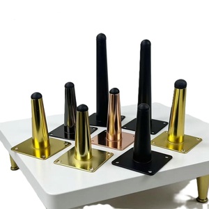 Modern Black & Gold Double Pedestal Stainless Steel <b>Table</b> Base Contemporary Dining Commercial Restaurant <b>Table</b> <b>Legs</b> - Product Image 5