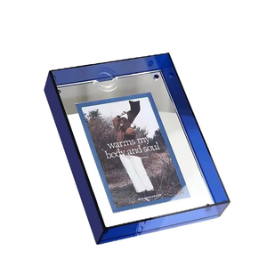 High Quality Home Decoration Simple Magnetic Table <b>Poster</b> Photo <b>Frame</b> Transparent Desktop Storage Box - Product Image 1