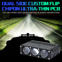 Phare auxiliaire LED de moto à 3 lentilles de haute qualité avec fonction antibrouillard et éclairage de calandre LED Canbus avec solénoïde pour voiture et moto