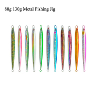 Leurre métallique de jigging vertical Slow Flutter 80g 130g pour pêche en haute mer, leurre lumineux en plomb pour thon, saumon, amberjack et pêche en rivière
