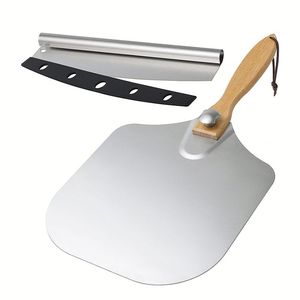 Nouveaux accessoires de <span class=keywords><strong>four</strong></span> populaires : ensemble de pelle à <span class=keywords><strong>pizza</strong></span> en aluminium, roulette à <span class=keywords><strong>pizza</strong></span>, pelles pliables - Product Image 5