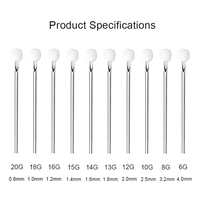 Fixpmu 100 piezas/caja 10/12/14/16/18/20G Agujas desechables de acero inoxidable 316 con certificación CE ISO para perforaciones y tatuajes de oreja