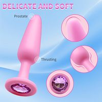 Ensemble de 3 Plugs Anaux en Silicone Gem, 100% Étanche, Écologique, Utilisation Débutant à Avancé, pour Femmes, Hommes, Couples