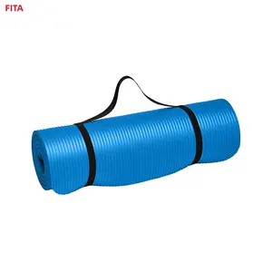 FITA 8mm leggero OEM che trasporta LOGO personalizzato durevole regolare l'assorbimento del sudore 8mm di spessore cinturino da palestra NBR tappetino da Yoga con cinturino