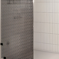 Pemasok Pintu Kaca Shower Tempered Glass Matte Black CE SGCC 100x190 cm Cetak Digital Mars Villa Oem Odm