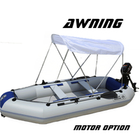 Bateau pneumatique portable épaissi pour 1 à 6 personnes, bateau de ski nautique, bateau de pêche en PVC avec pagaies et pompe