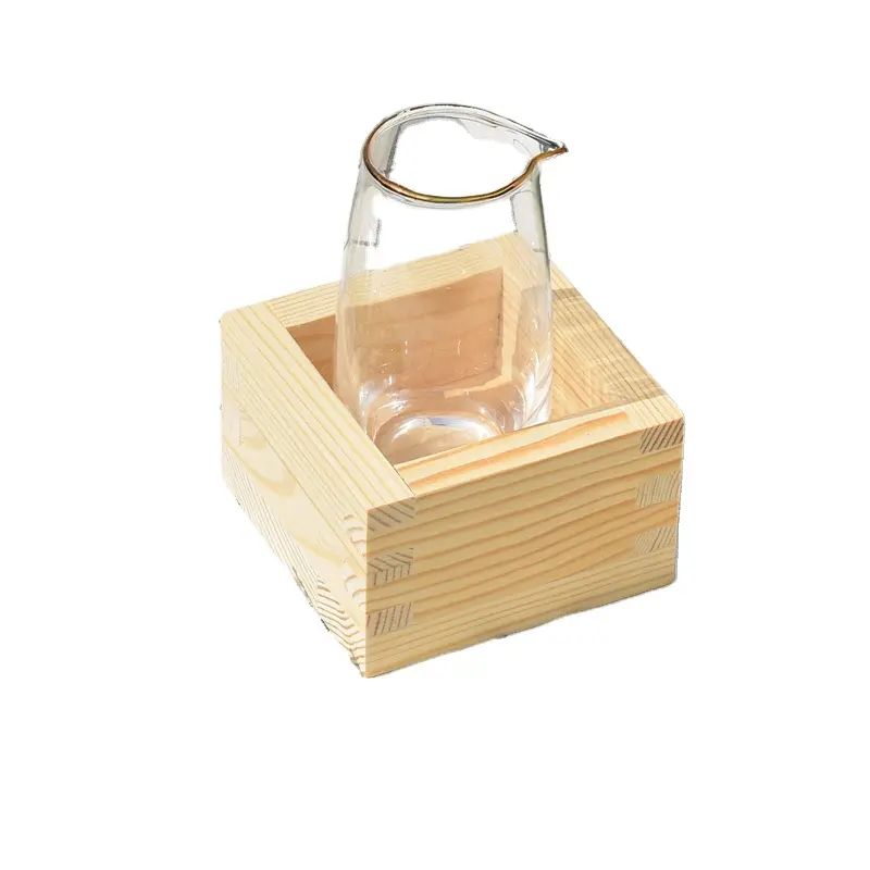Деревянный стеклянный держатель для саке, нормальная квадратная Маленькая деревянная коробка, Кубок в японском стиле