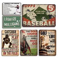 Panneau métallique vintage « Baseball Life Lessons », 13 règles, art mural rétro sur le sport pour la décoration de la salle de jeux ou du bureau