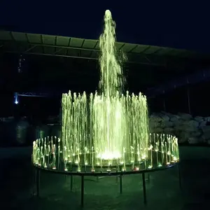 Fenlin açık bahçe dekoratif paslanmaz çelik led ışıklı küçük müzik dans su çeşmesi