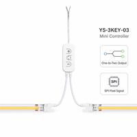 Contrôleur LED YS-3KEY-03 Mini à 3 boutons pour effets de défilement de l'eau, signal SPI DC12-24V, sortie un-vers-deux pour bandes LED WS2811 SK6812 COB